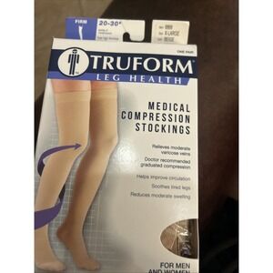 Truform X Large Medical Compression Socks 15-20 mmHg Nude Knee High Closed Toe